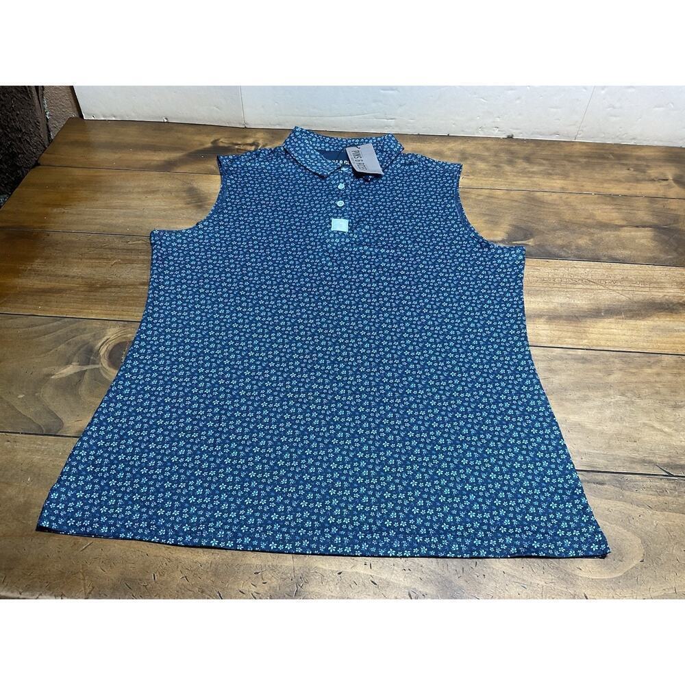 Pins and Aces Golf Sleeveless Polo Shirt Top Floral Print Size 3XL
